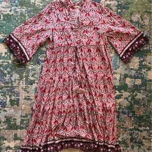 BOHO Dress with bell sleeves & tie waist